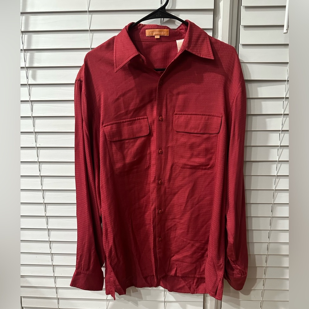 Philosophy Men's Deep Red Button Down Shirt ❤️ Size Medium! Best Offer Accepted!